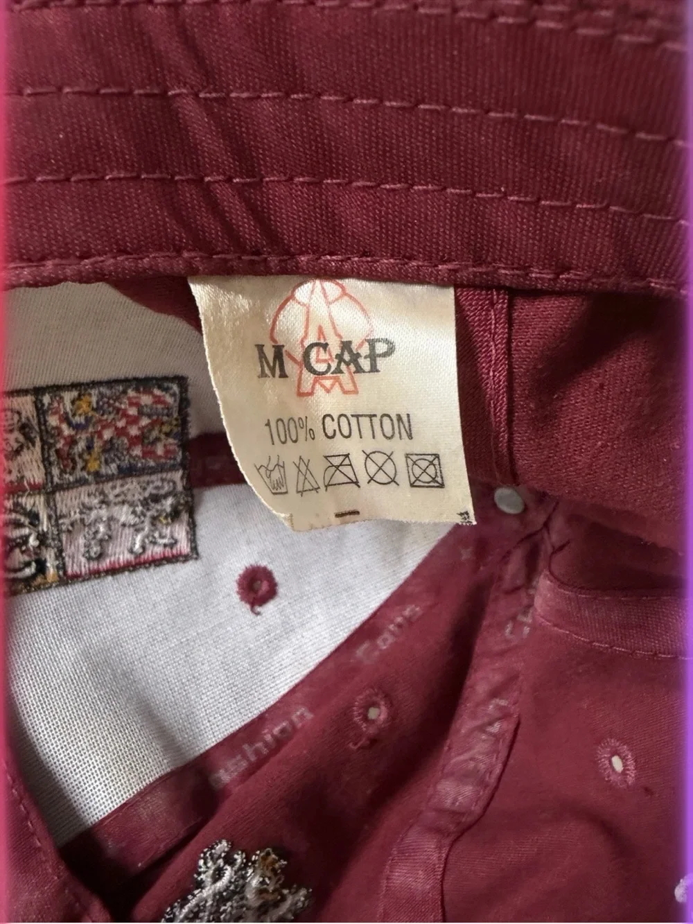 Vintage Czech Republic Red Baseball Cap Embroidered Coat
